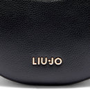 Hobo Bag Media LIU JO effetto Bottalato Nero con Charm