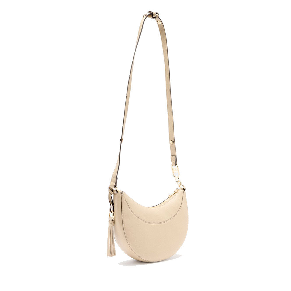 Hobo Bag Media LIU JO effetto Bottalato Beige con Charm