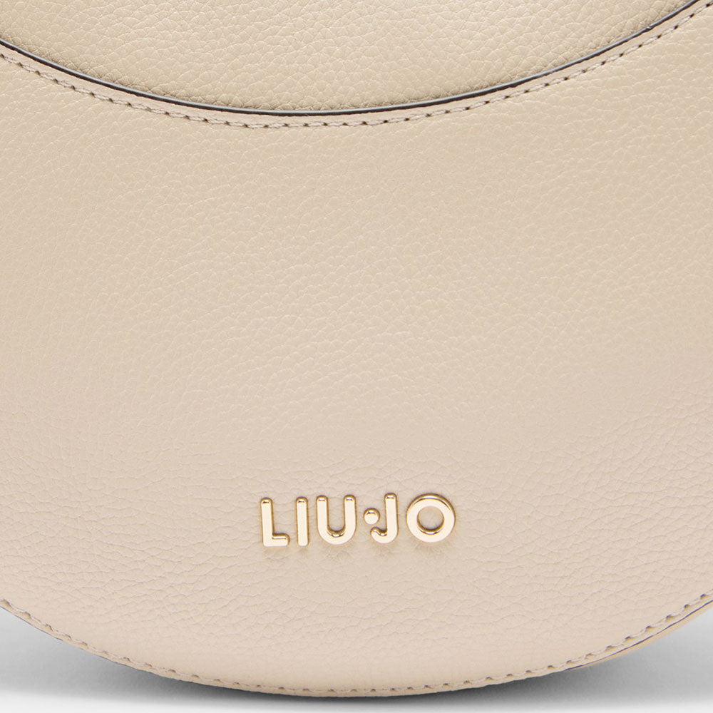 Hobo Bag Media LIU JO effetto Bottalato Beige con Charm