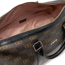 Borsone Donna LIU JO Marrone con Logo Monogram e Inserto effetto Bottalato Nero