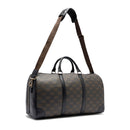 Borsone Donna LIU JO Marrone con Logo Monogram e Inserto effetto Bottalato Nero