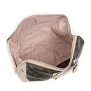 Borsone Donna LIU JO Marrone con Logo Monogram e Inserto effetto Bottalato Beige