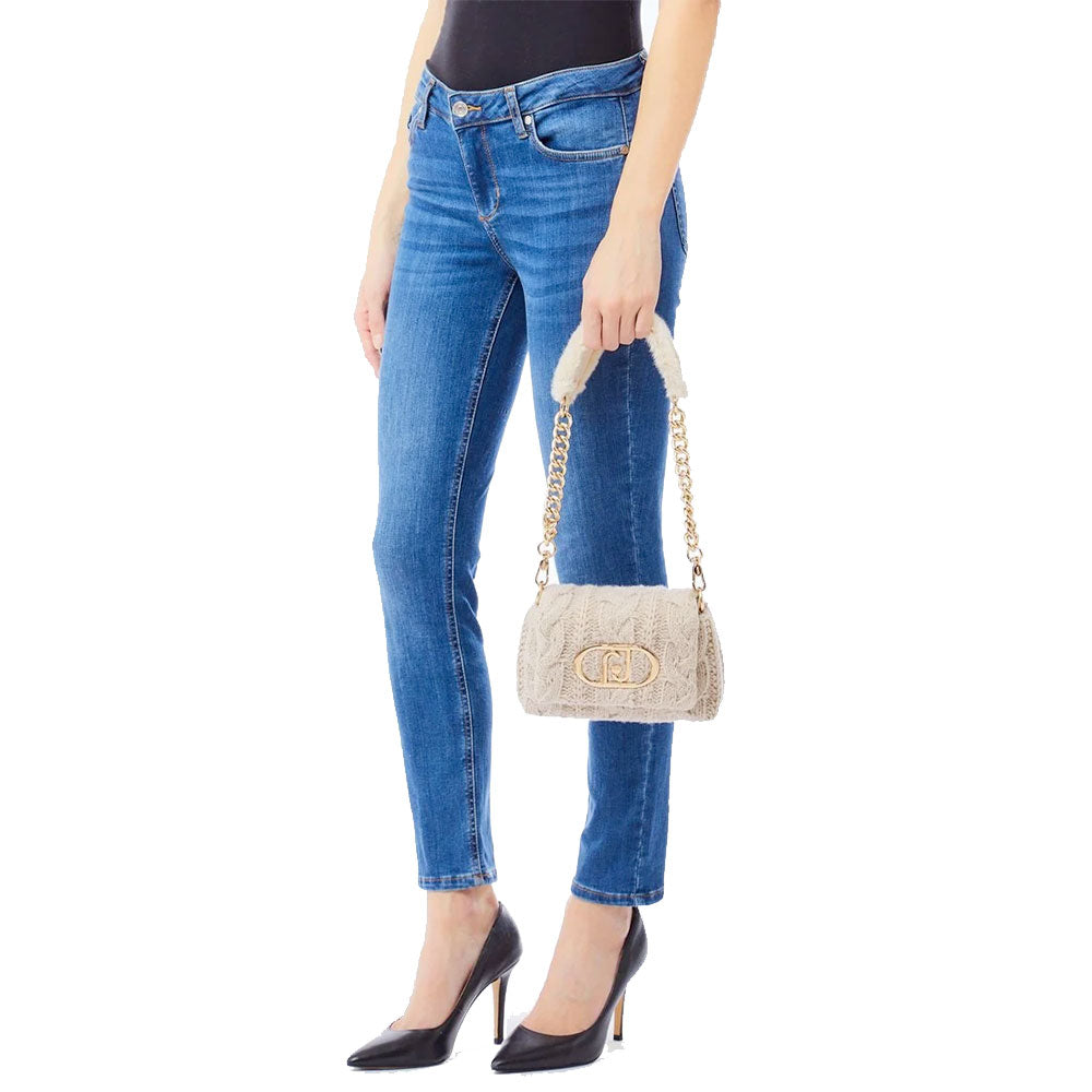 Borsa Donna a Tracolla Piccola LIU JO linea LaPuffy in Maglia color Marmo
