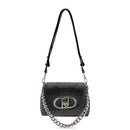 Borsa Donna a Tracolla Piccola LIU JO linea LaPuffy Nera con Strass Argento All Over