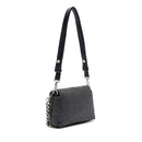 Borsa Donna a Tracolla Piccola LIU JO linea LaPuffy Nera con Strass Argento All Over