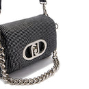 Borsa Donna a Tracolla Piccola LIU JO linea LaPuffy Nera con Strass Argento All Over
