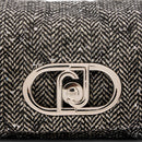 Borsa Donna a Tracolla Piccola LIU JO linea LaPuffy in Tessuto Chevron Nero con Paillettes