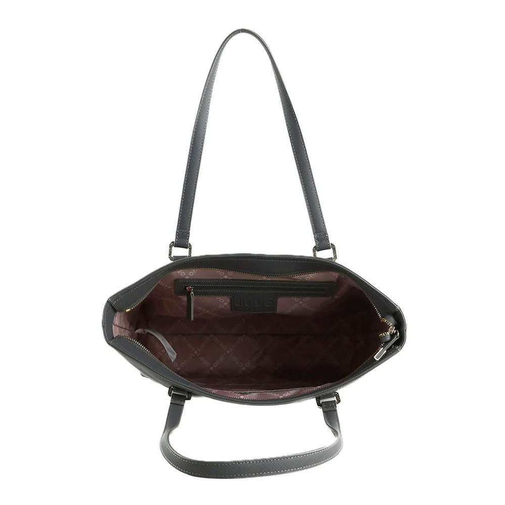 Shopping Bag Donna LIU JO con Logo in Rilievo Antracite