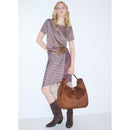 Maxi Hobo Bag Donna LIU JO in Tessuto effetto Camoscio color Tabacco