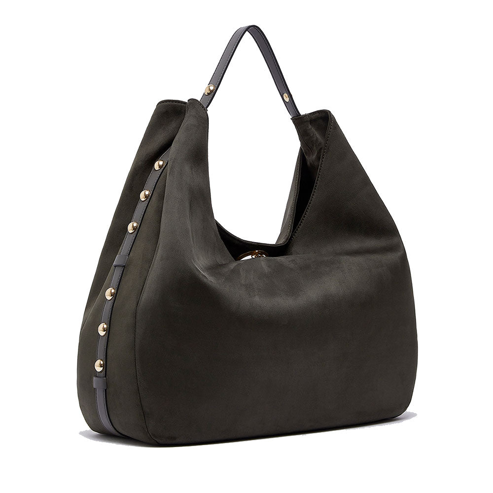 Maxi Hobo Bag Donna LIU JO in Tessuto effetto Camoscio Verde Foresta