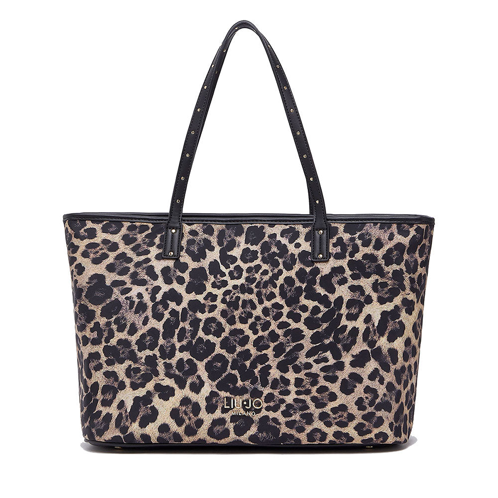 Shopping Bag Donna LIU JO in Nylon stampa Animalier All Over
