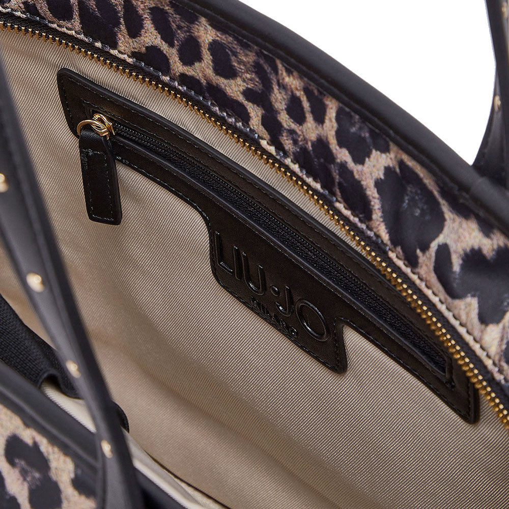 Shopping Bag Donna LIU JO in Nylon stampa Animalier All Over