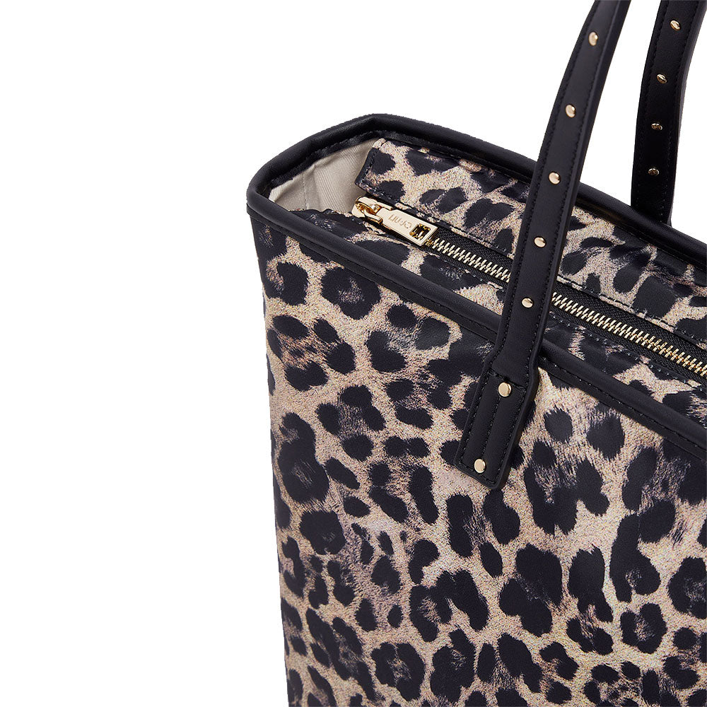 Shopping Bag Donna LIU JO in Nylon stampa Animalier All Over