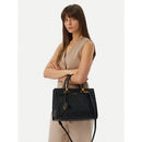 Borsa Donna a Mano Media LIU JO in Ecopelle Marrone Scuro con Logo in Rilievo All Over