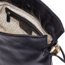 LIU JO Damen-Schultertasche Riccy Medium aus glattem schwarzem Kunstleder