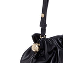 LIU JO Damen-Schultertasche Riccy Medium aus glattem schwarzem Kunstleder