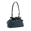 LIU JO Damen-Schultertasche Riccy Medium aus glattem Kunstleder in Waldgrün