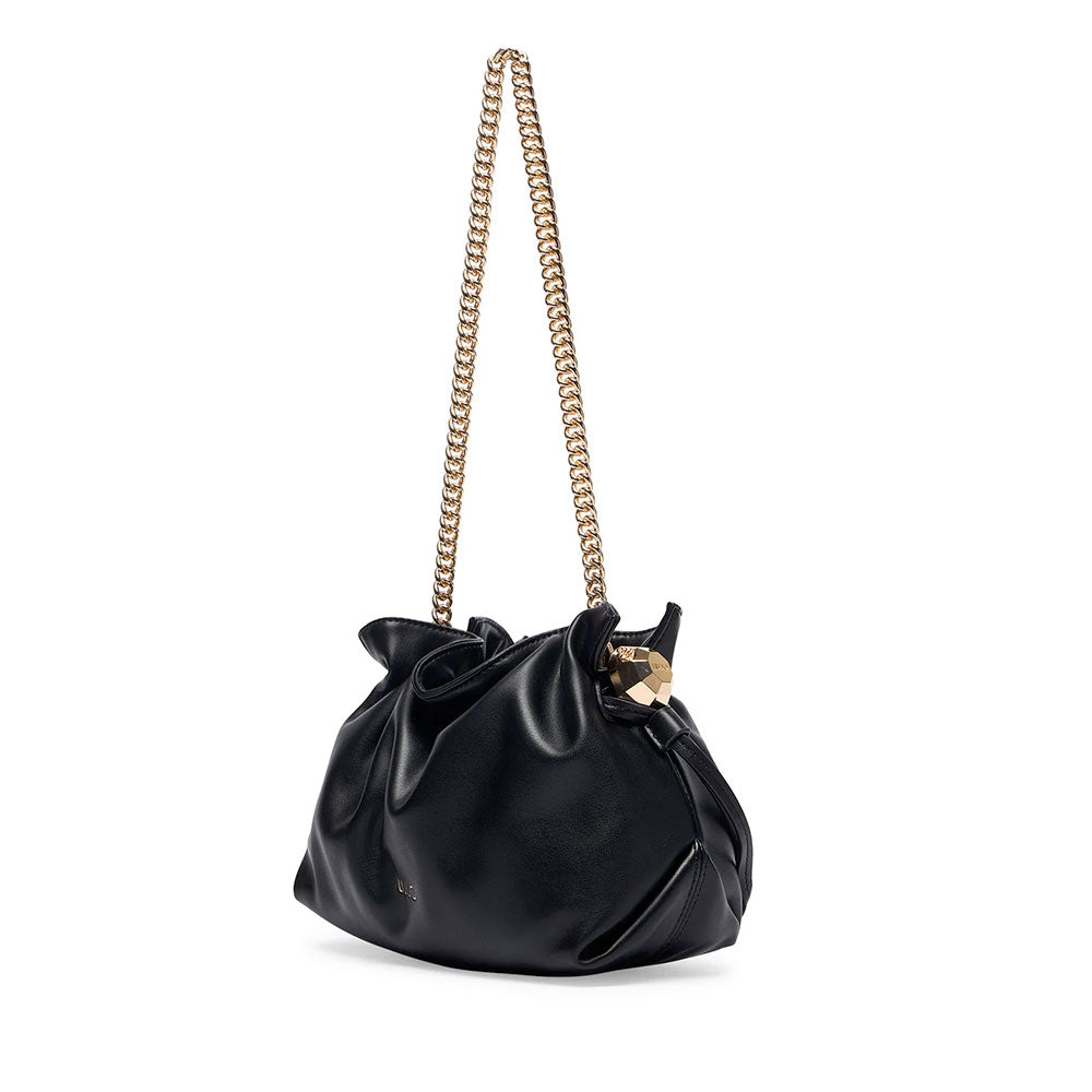 Borsa Donna a Spalla Small LIU JO linea Riccy in Ecopelle Liscia Nero