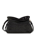 Borsa Donna a Spalla Small LIU JO linea Riccy in Microfibra Nera con Strass