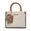 Borsa Donna a Mano Mini LIU JO in Tessuto effetto Teddy color Crema