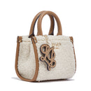 Borsa Donna a Mano Mini LIU JO in Tessuto effetto Teddy color Crema