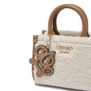 Borsa Donna a Mano Mini LIU JO in Tessuto effetto Teddy color Crema