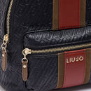 Zaino Donna LIU JO in Ecopelle Nera con Logo Embossed All Over