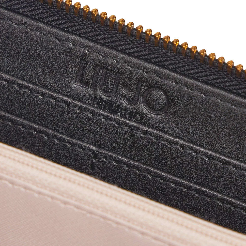 Portafoglio Donna Zip Around LIU JO Nero con Logo Embossed