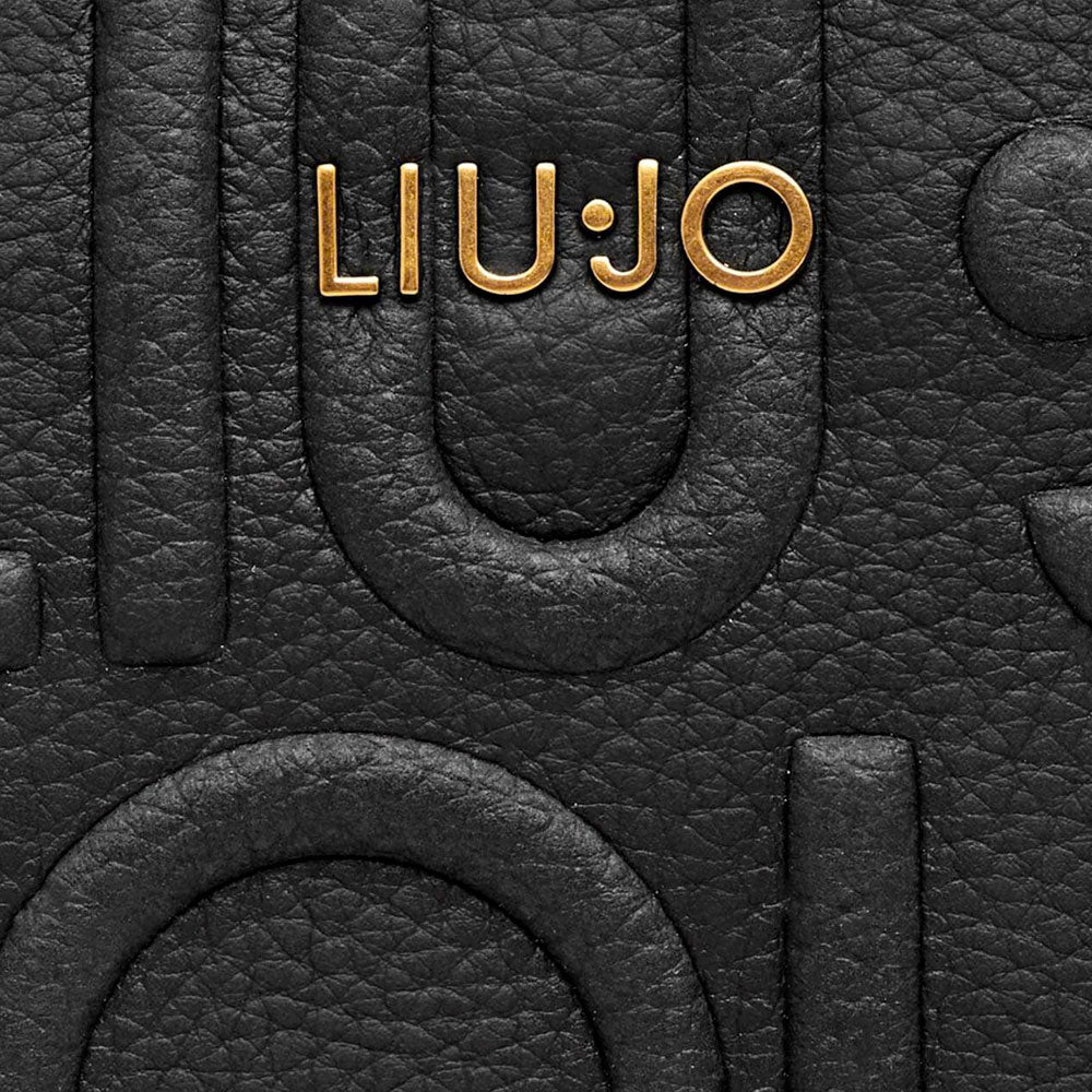 Portafoglio Donna Zip Around LIU JO Nero con Logo Embossed