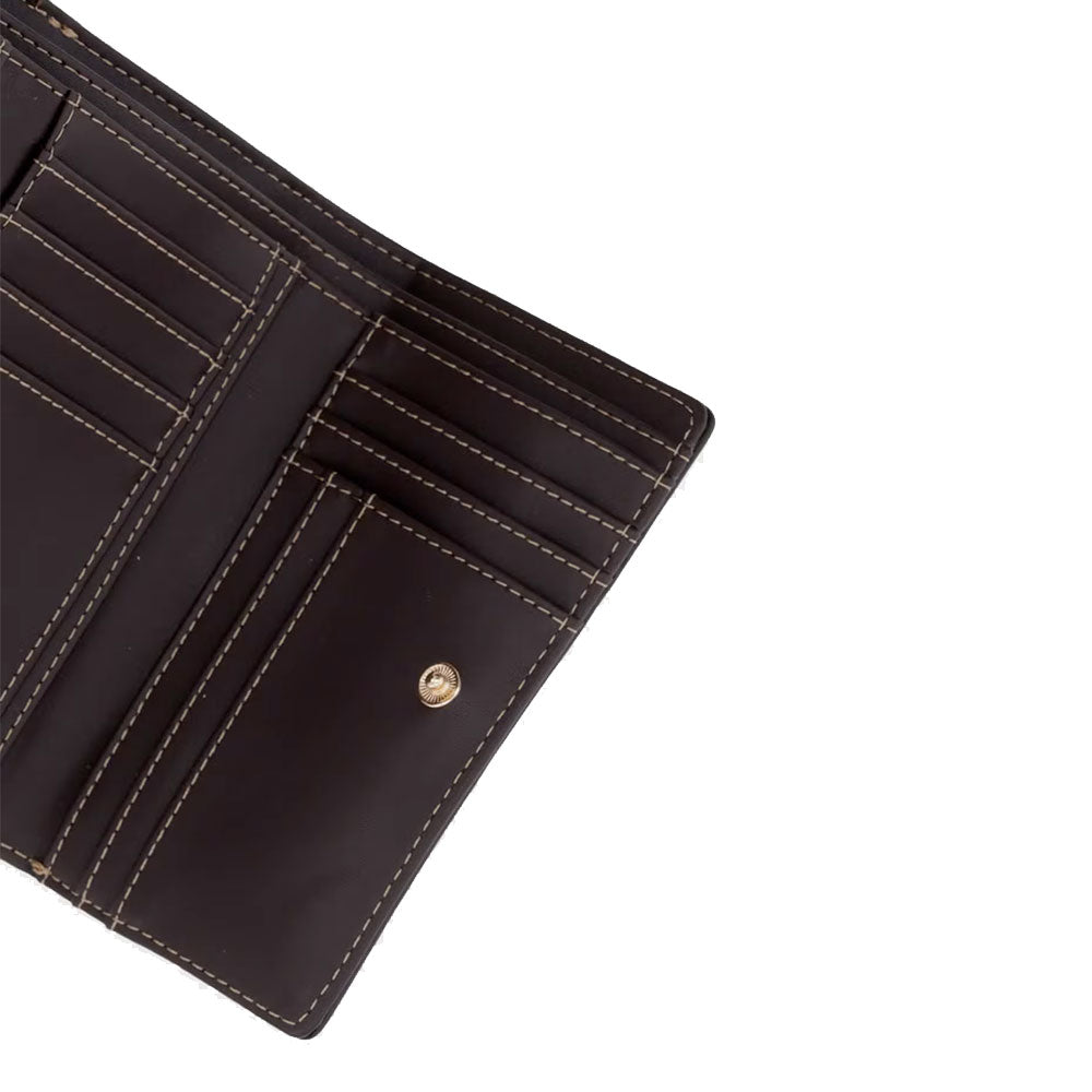 Portafoglio Donna Medio con Bottone LIU JO effetto Bottalato Marrone Scuro
