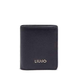 Portafoglio Mini Donna con Bottone LIU JO effetto Bottalato Nero