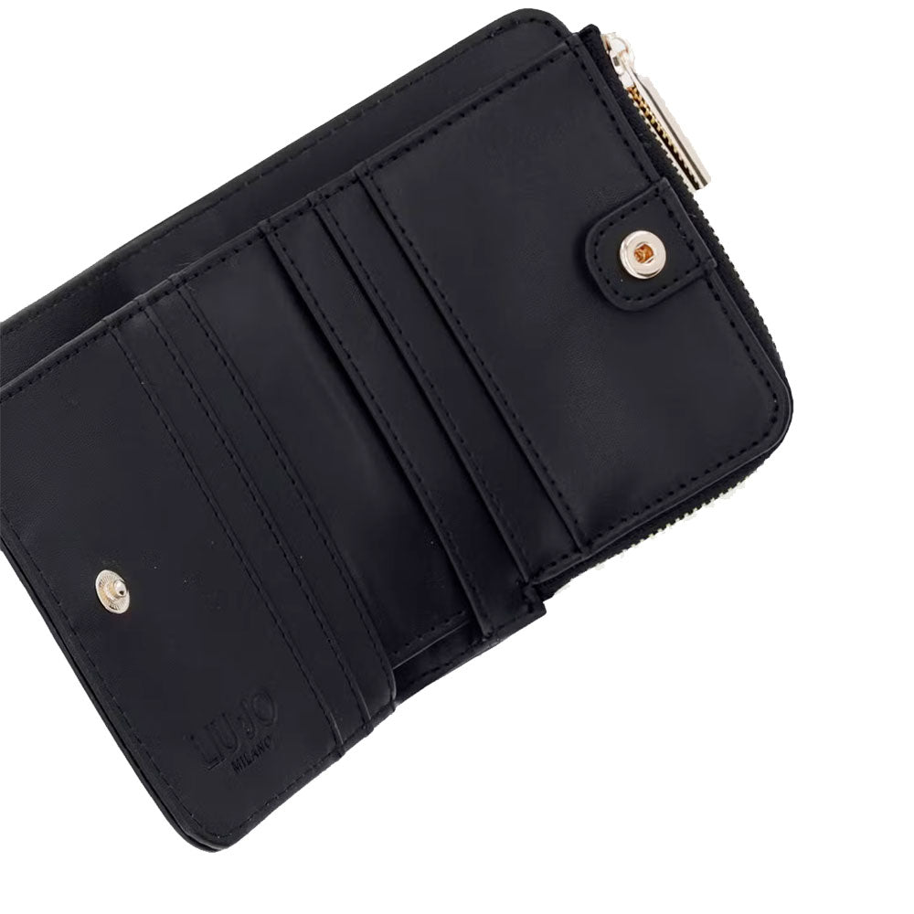 Portafoglio Donna Small con Zip LIU JO Testa di Moro con Logo All Over