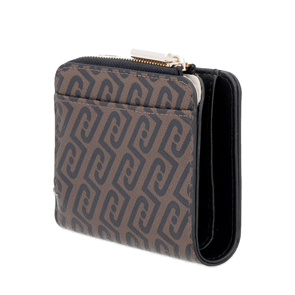 Portafoglio Donna Small con Zip LIU JO Testa di Moro con Logo All Over