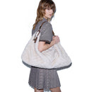 Maxi Borsa Donna a Spalla LIU JO in Pelliccia Sintetica Trapuntata color Crema
