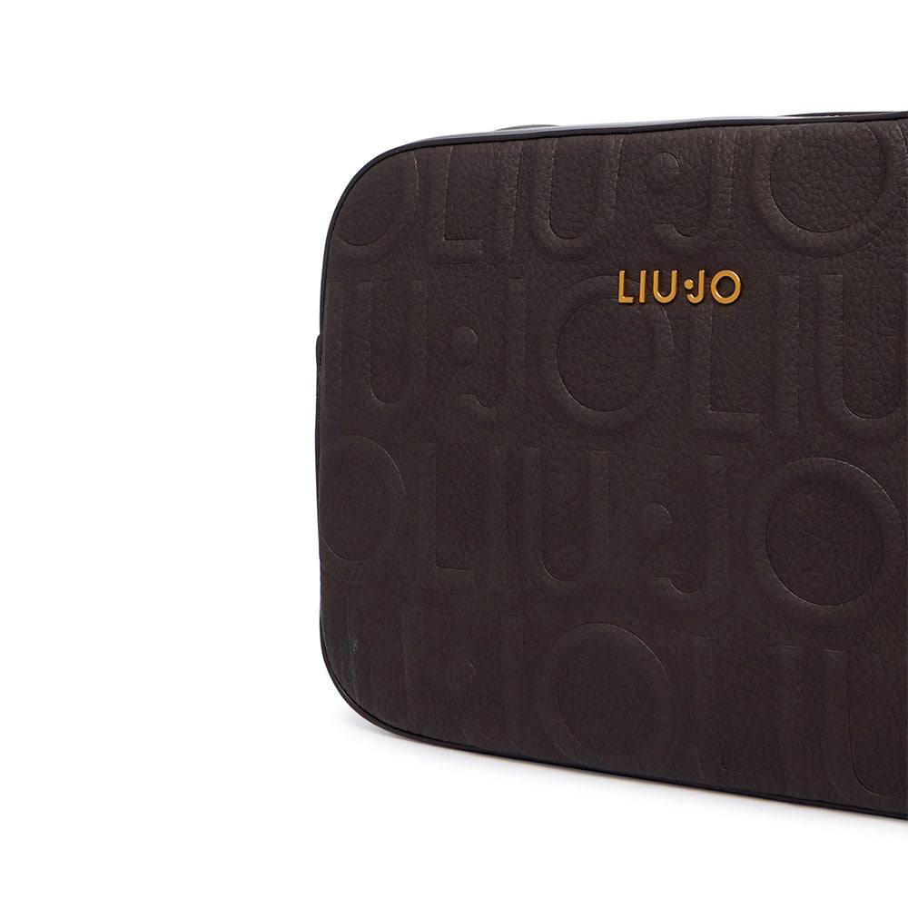 Borsa Donna a Tracolla LIU JO in Ecopelle Marrone Scuro con Logo Embossed