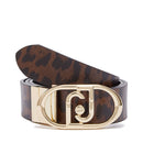 Cintura Donna Reversibile h 3.5 cm LIU JO stampa Animalier e Nero
