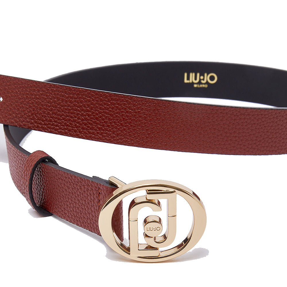 Cintura Donna h 3 cm LIU JO effetto Bottalato Rosso Mattone