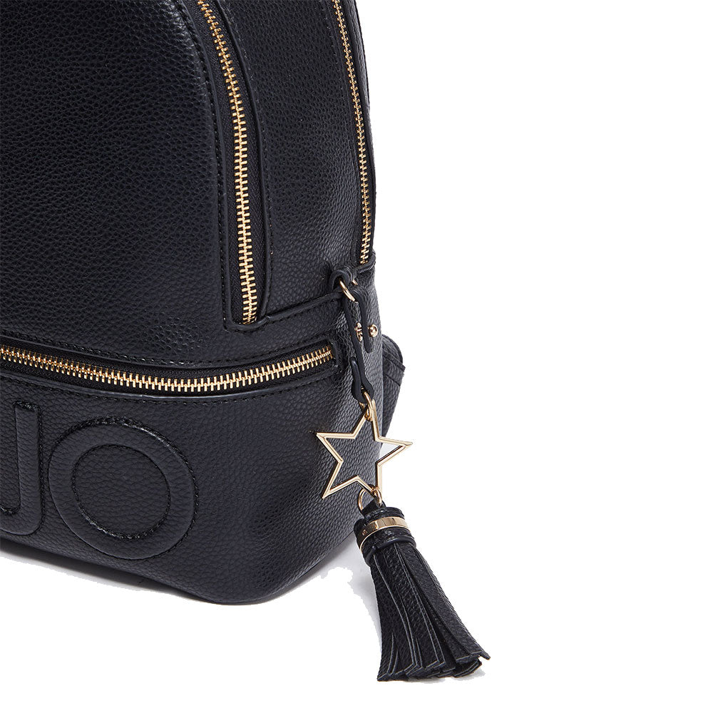 Zaino Donna LIU JO effetto Bottalato Nero con Charm