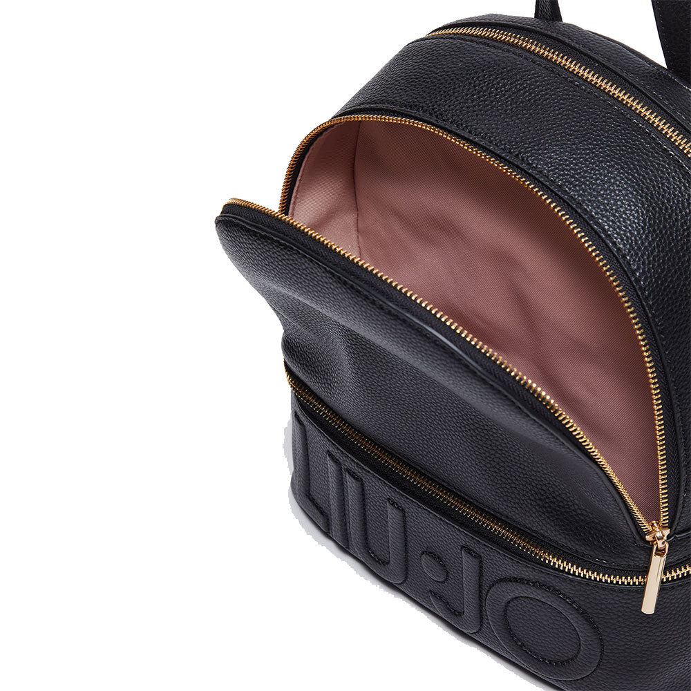 Zaino Donna LIU JO effetto Bottalato Nero con Charm