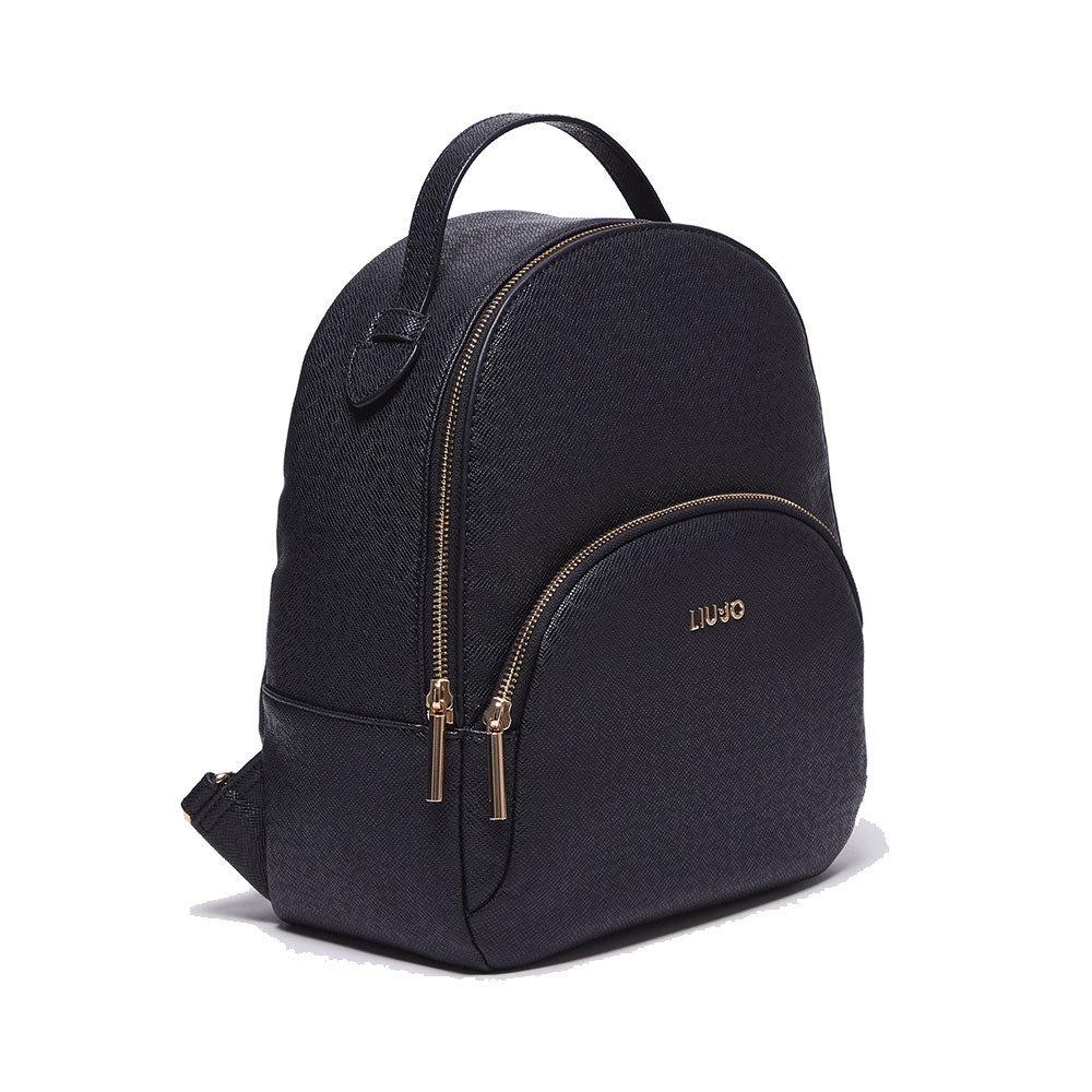 LIU JO Damen Rucksack mit Saffiano Print in Schwarz