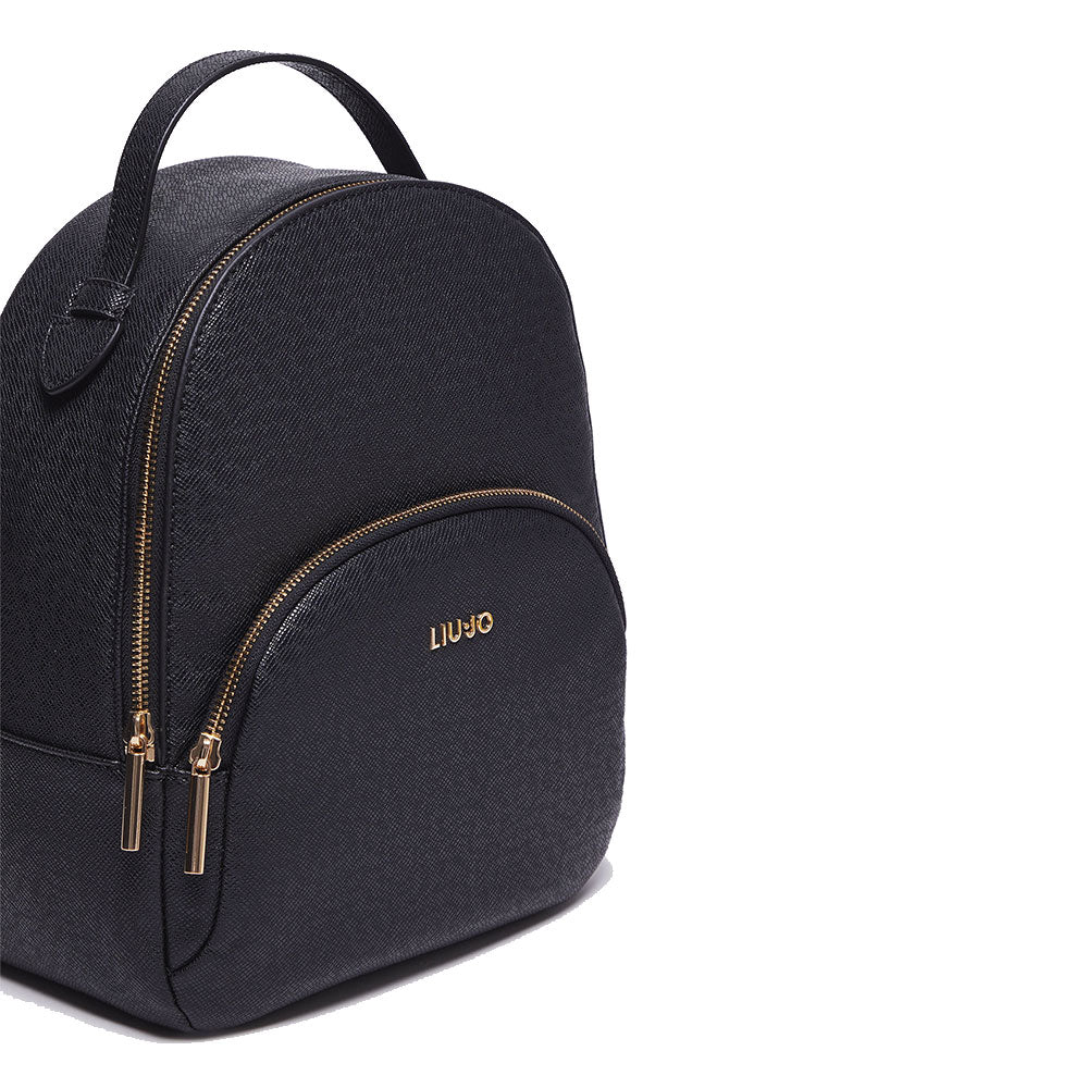 LIU JO Damen Rucksack mit Saffiano Print in Schwarz