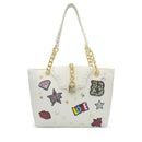Women's White Tote Bag BRACCIALINI Rock