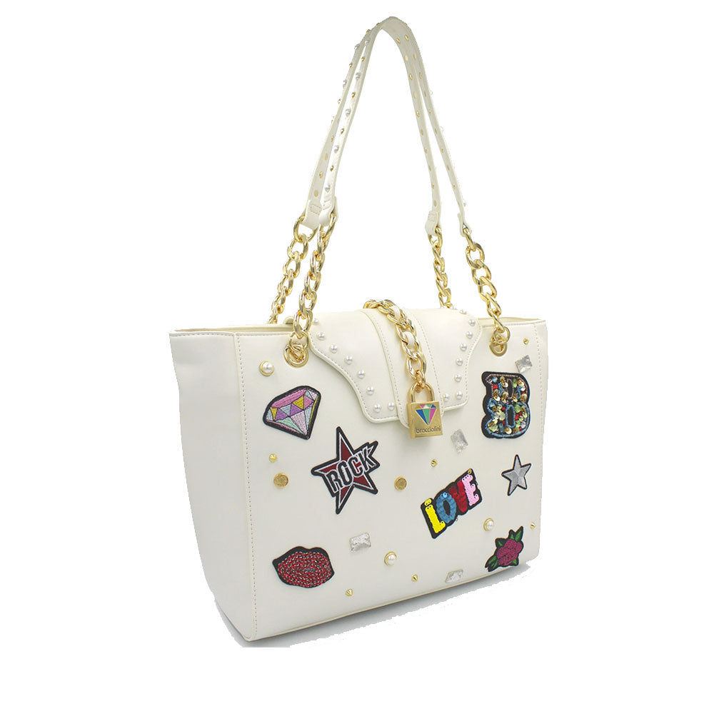 Shopping Bag Donna BRACCIALINI linea Rock colore Bianco