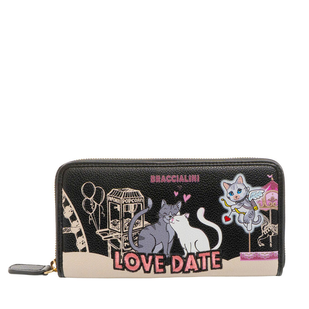 Portafoglio Donna Zip Around BRACCIALINI linea Allround stampa Pets Love Date
