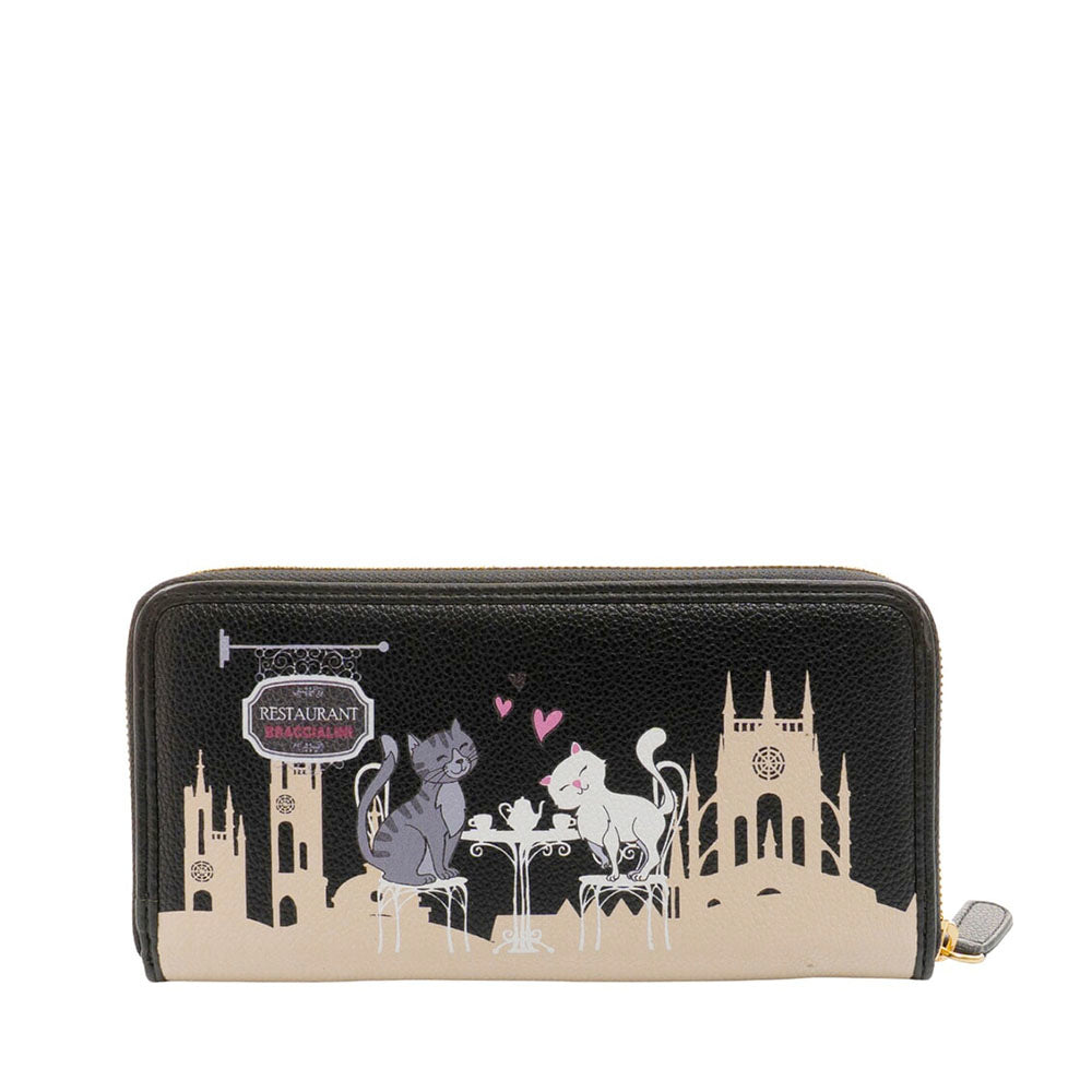 Portafoglio Donna Zip Around BRACCIALINI linea Allround stampa Pets Love Date