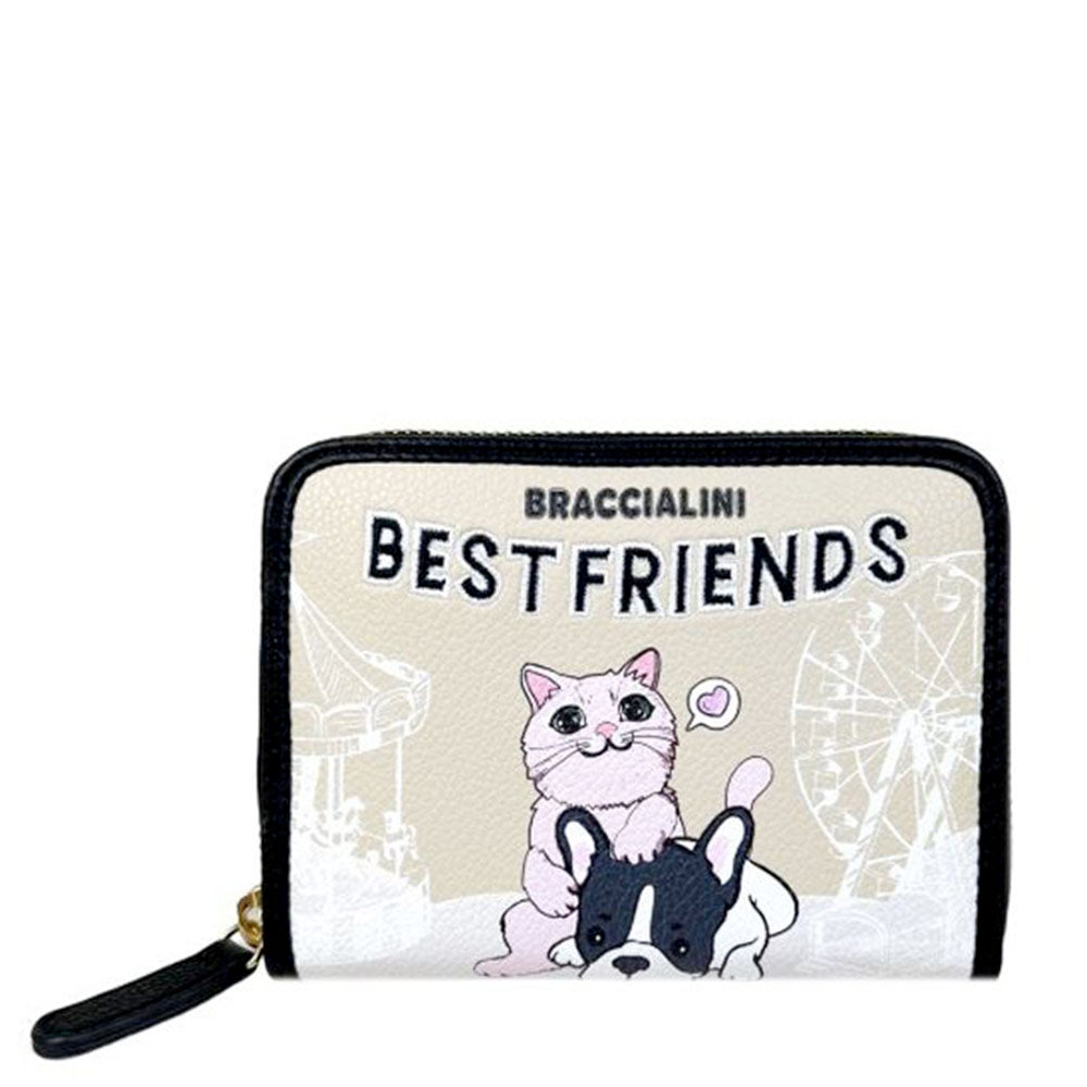 Portafoglio Donna Piccolo Zip Around BRACCIALINI linea Allround stampa Pets Best Friends