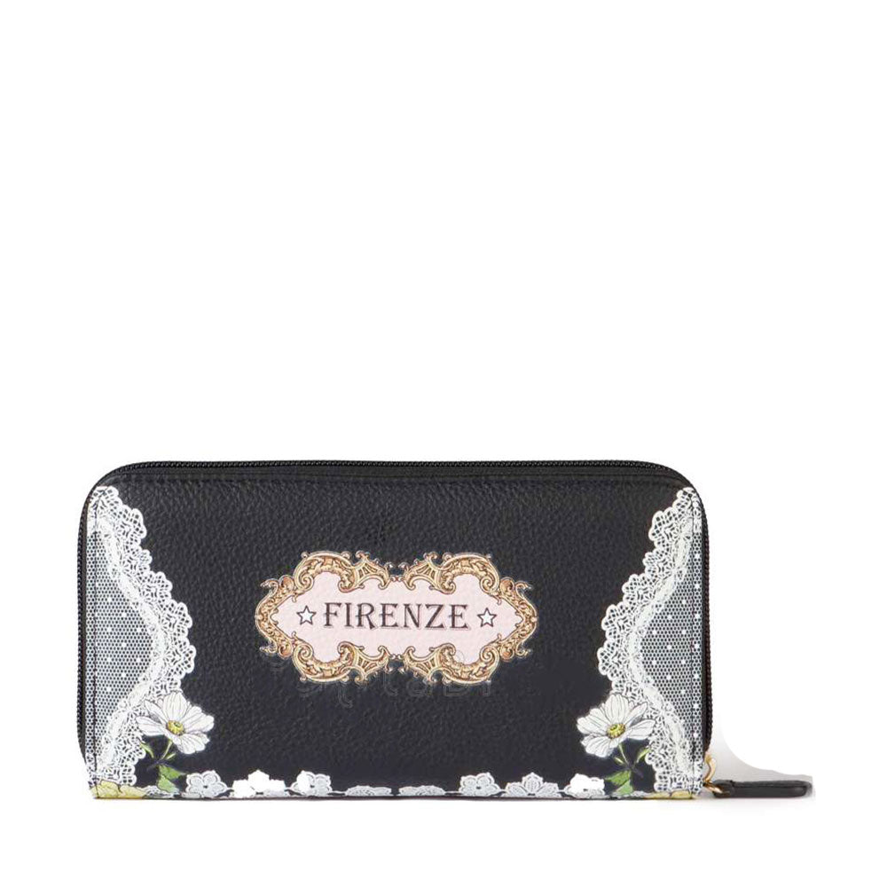 Portafoglio Donna Zip Around BRACCIALINI linea Britney Nero stampa Burlesque