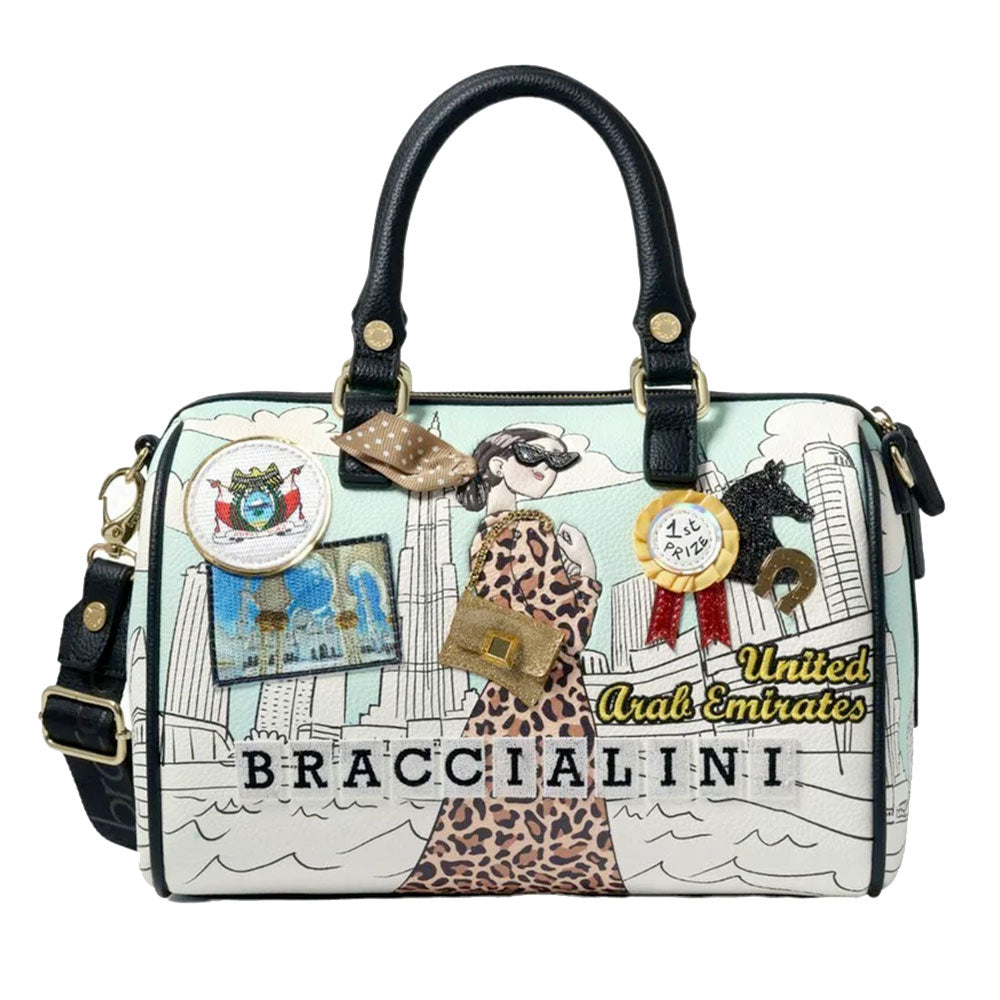 Bauletto Donna BRACCIALINI linea Cartoline stampa Emirati Arabi