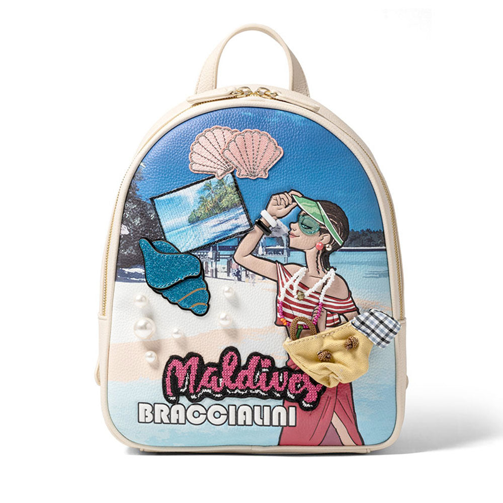 Zaino Donna BRACCIALINI linea Cartoline stampa Maldive