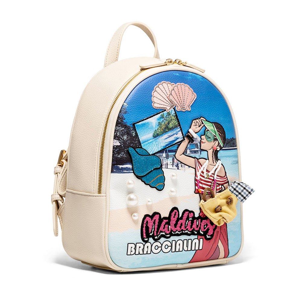 Zaino Donna BRACCIALINI linea Cartoline stampa Maldive
